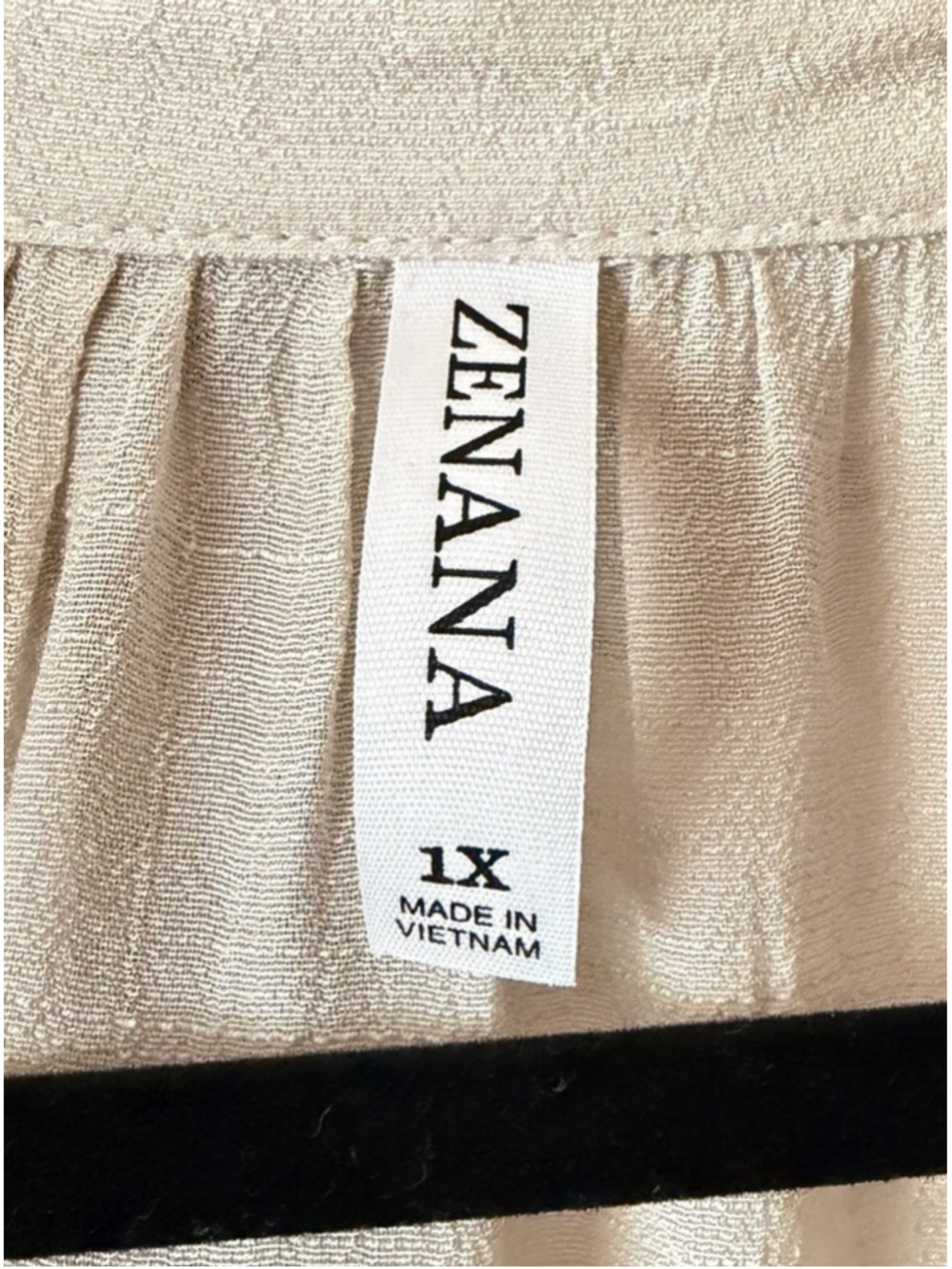 Zenana 1X Taupe Tiered Tunic Dress Pockets Button Front Boho Oversized - Picture 5 of 6